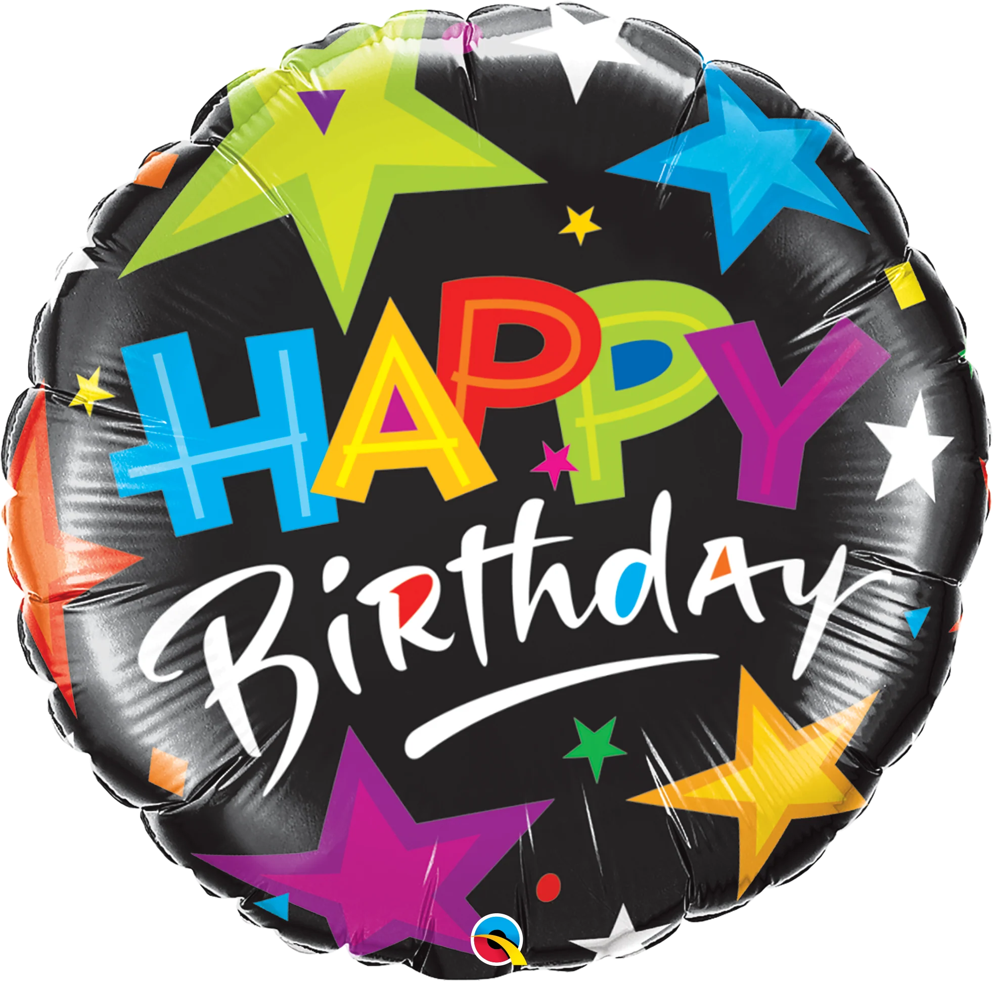 36" Birthday Brilliant Stars Black Balloon