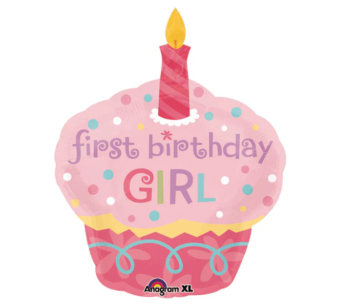 36" Junior Shape Sweet Little Cupcake Girl Balloon