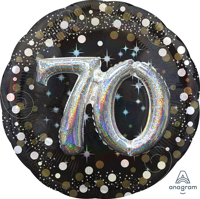 36" Multi Balloon Sparkling Birthday 70 Foil Balloon