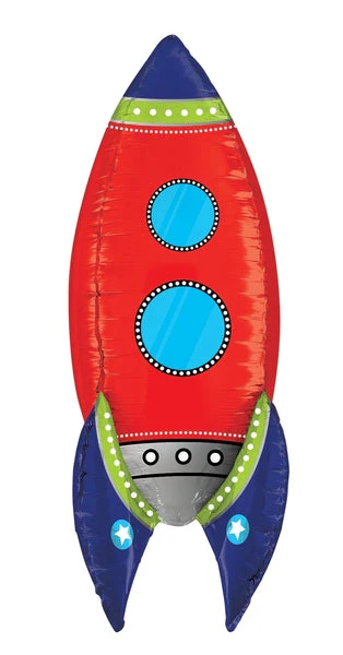 36" Multi-Sided Blasting Birthday Rocket Balloon - Image 3