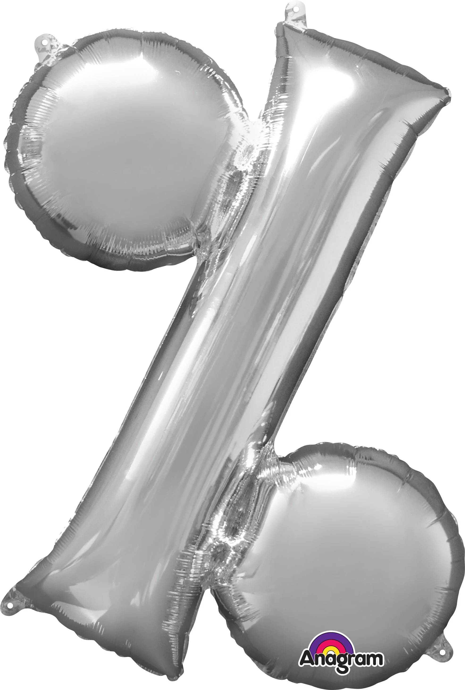 36" Jumbo Symbol " % " Silver Balloon Packaged