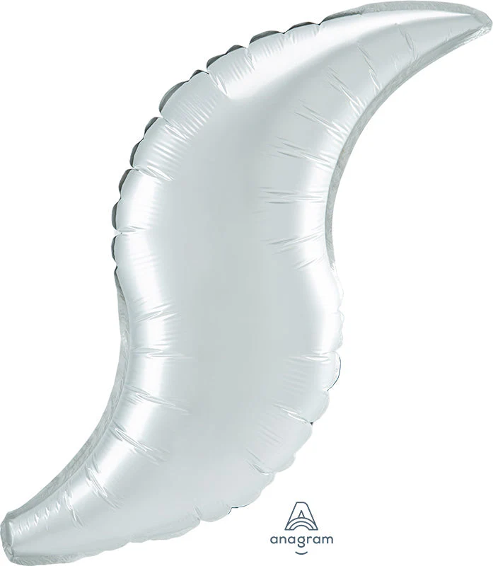 36" White Satin Curve Foil Balloon