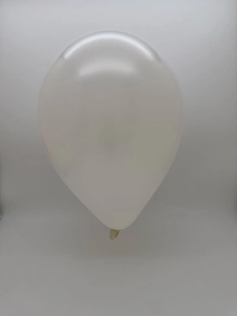 36'' Balloonia Latex Balloons Professional Line Metallic White (5 Per Bag) - Image 2