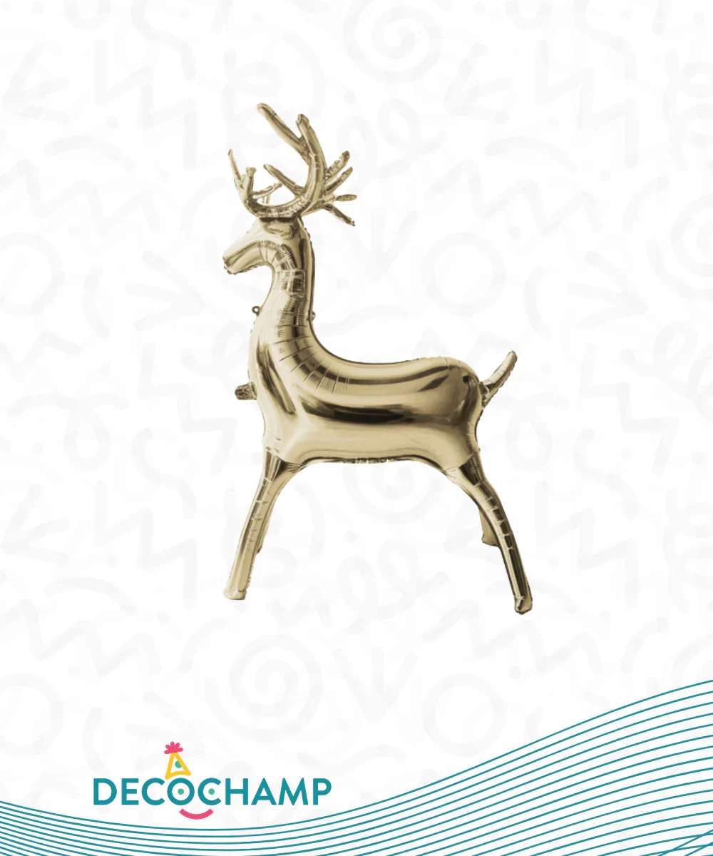 34" Decochamp Brand Champagne Reindeer Balloon