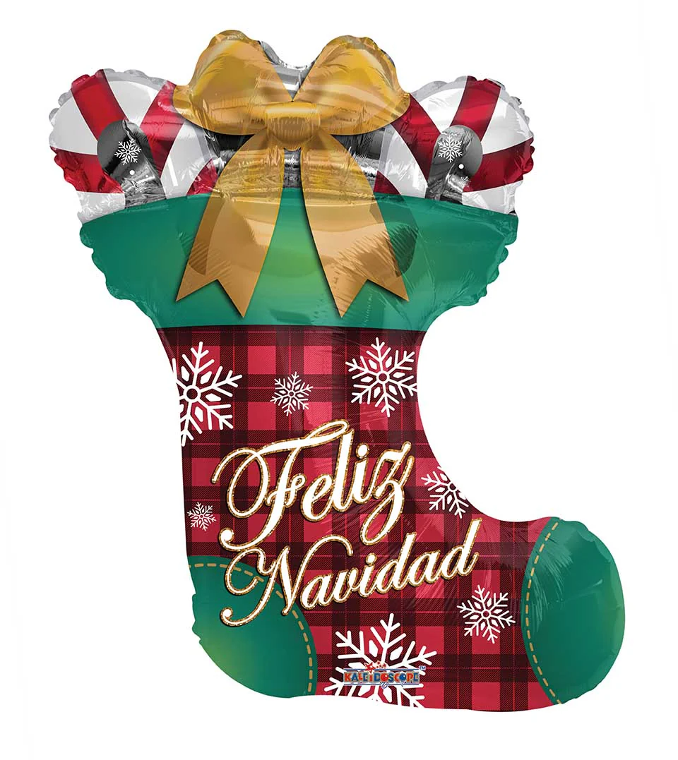 36" Feliz Navidad Bota Foil Balloon