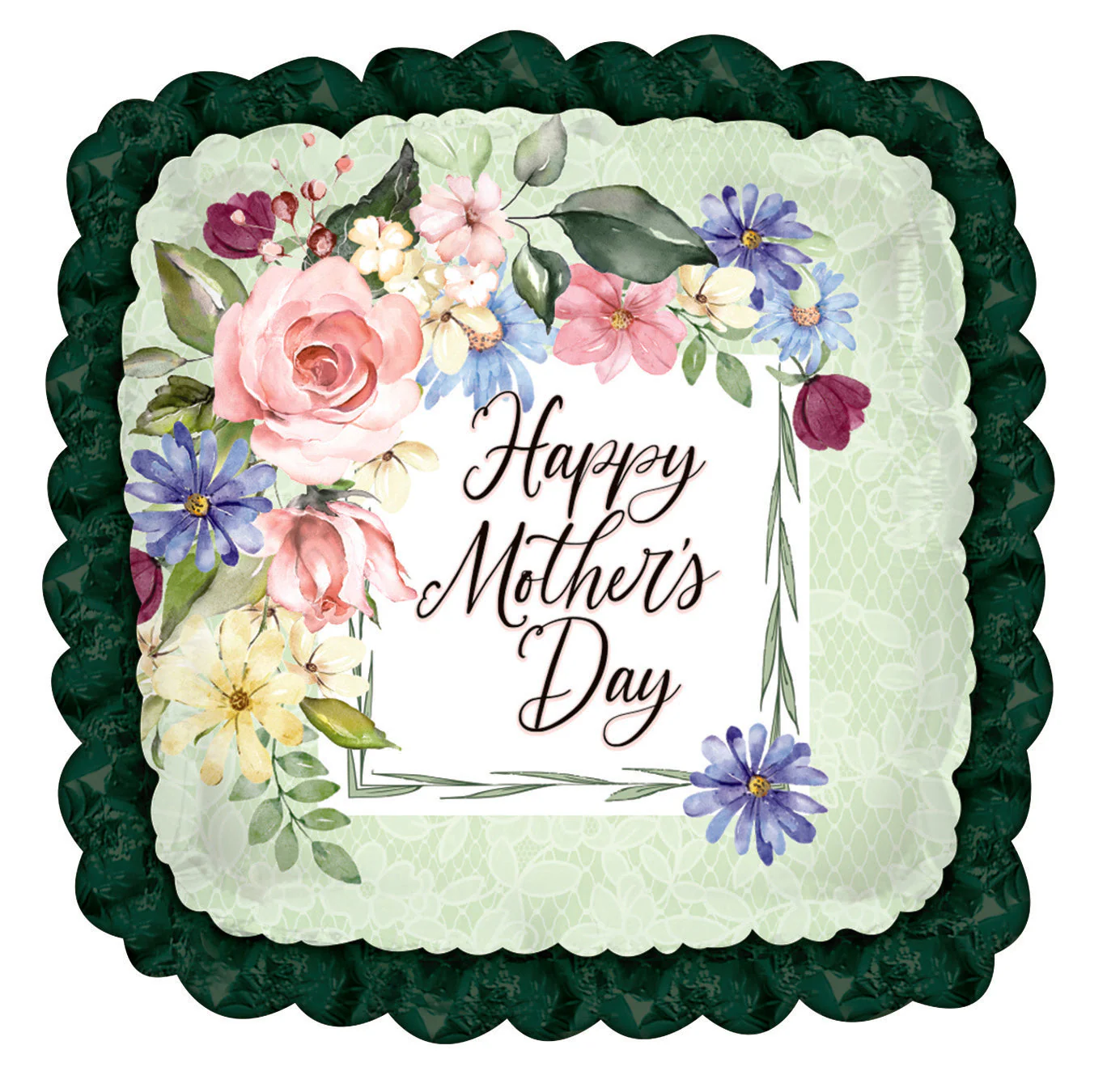 36" Happy Mother's Day with Ruffles Foil Balloon