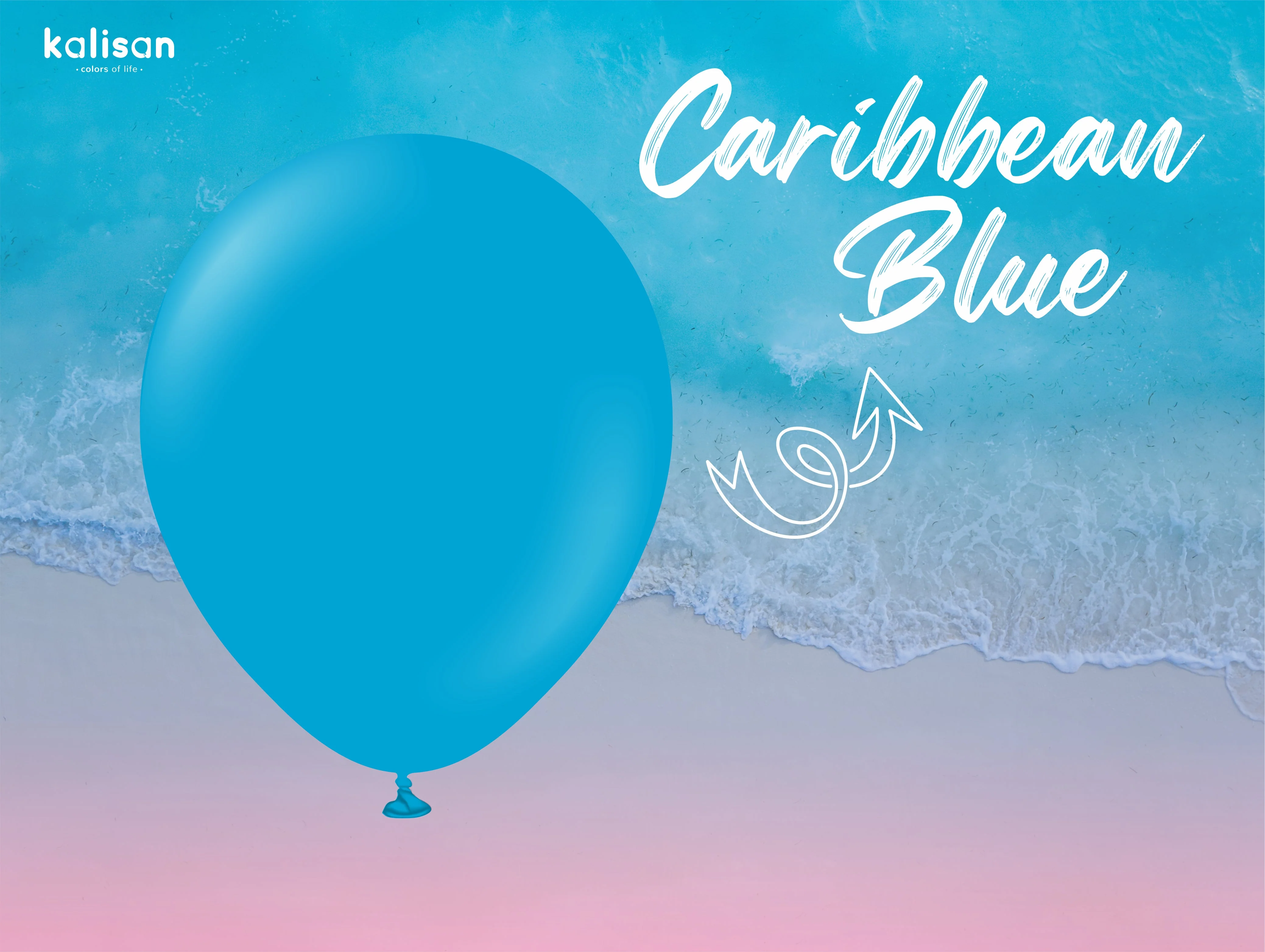 36" Kalisan Latex Balloons Standard Caribbean Blue (2 Per Bag) - Image 8