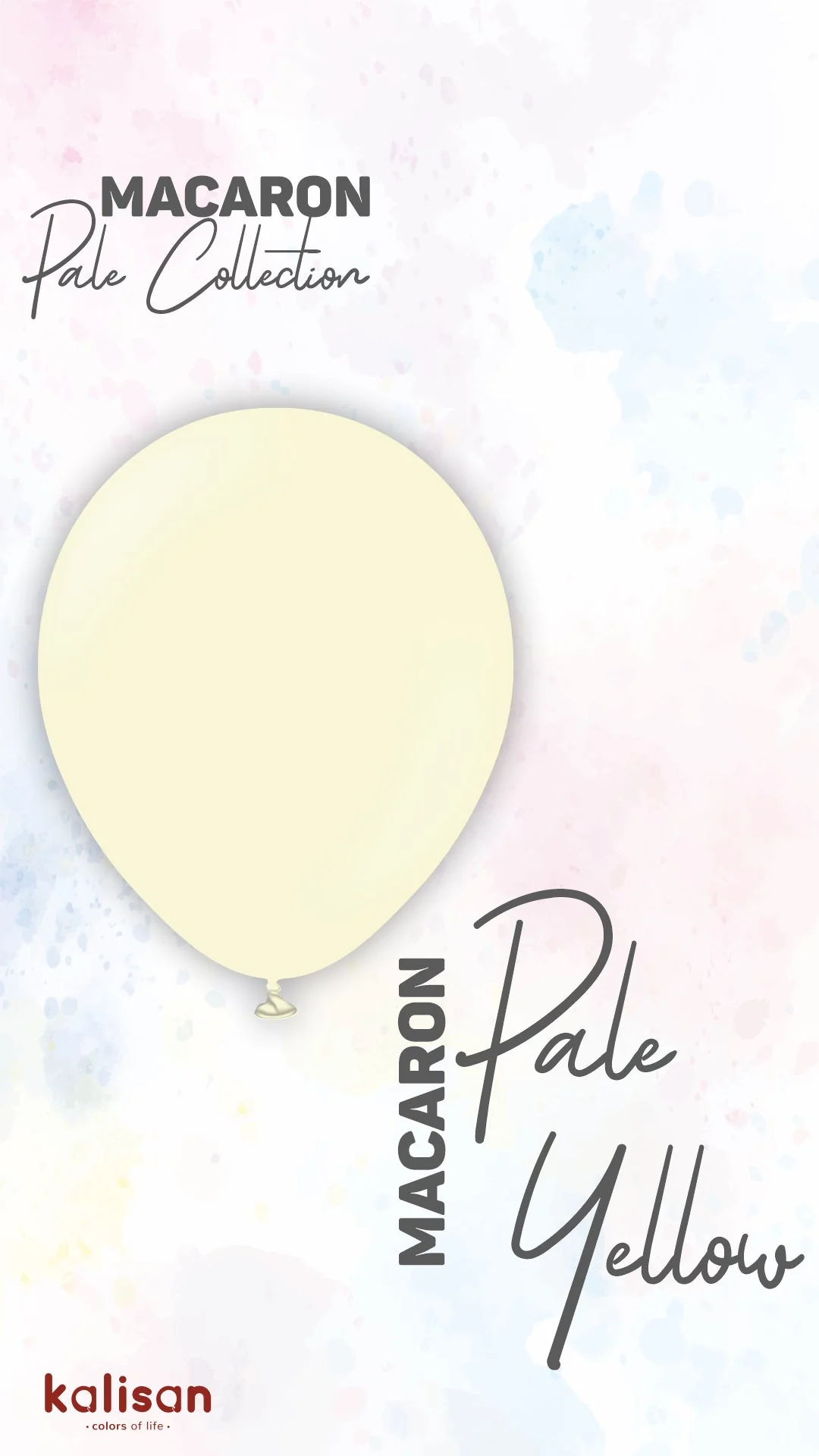 36" Kalisan Latex Balloons Standard Macaron Pale Yellow (2 Per Bag) - Image 5