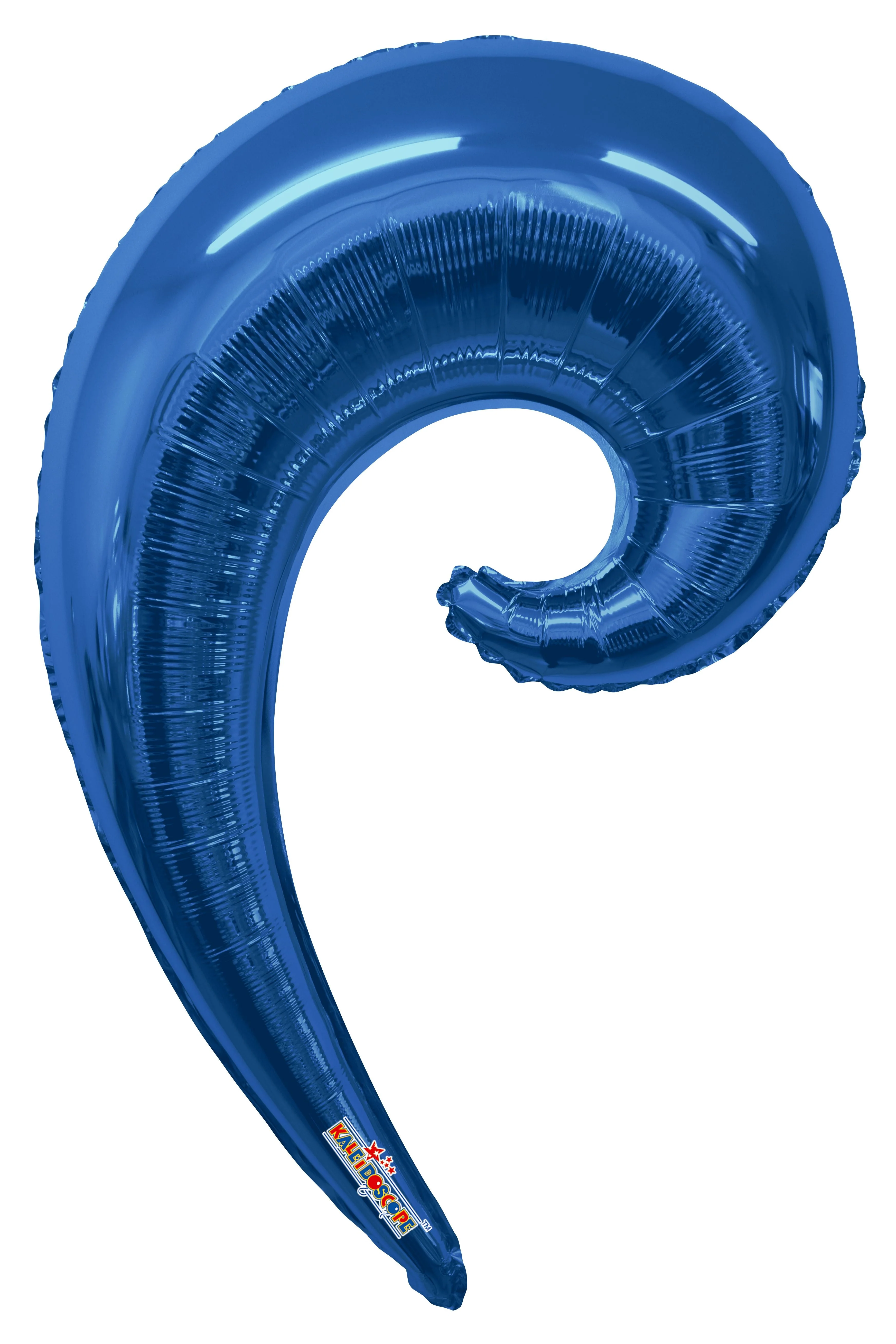 36" Kurly Wave Blue Foil Balloon
