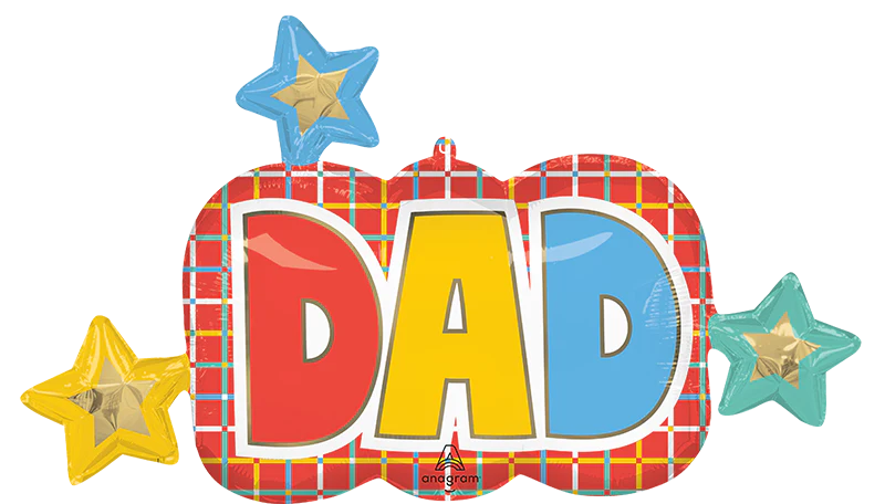 36" SuperShape Graphic Grids Dad Foil Balloon