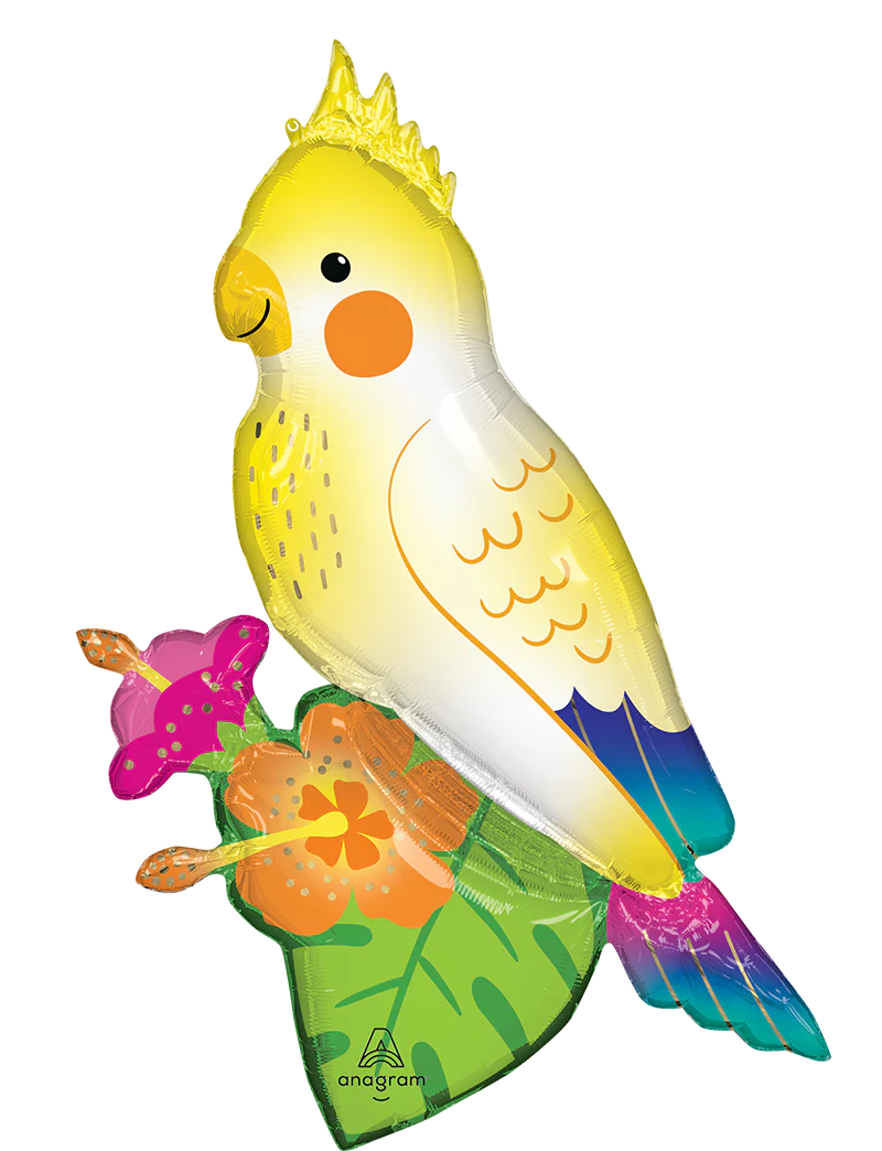 36" SuperShape Neon Tropical Bird Foil Balloon
