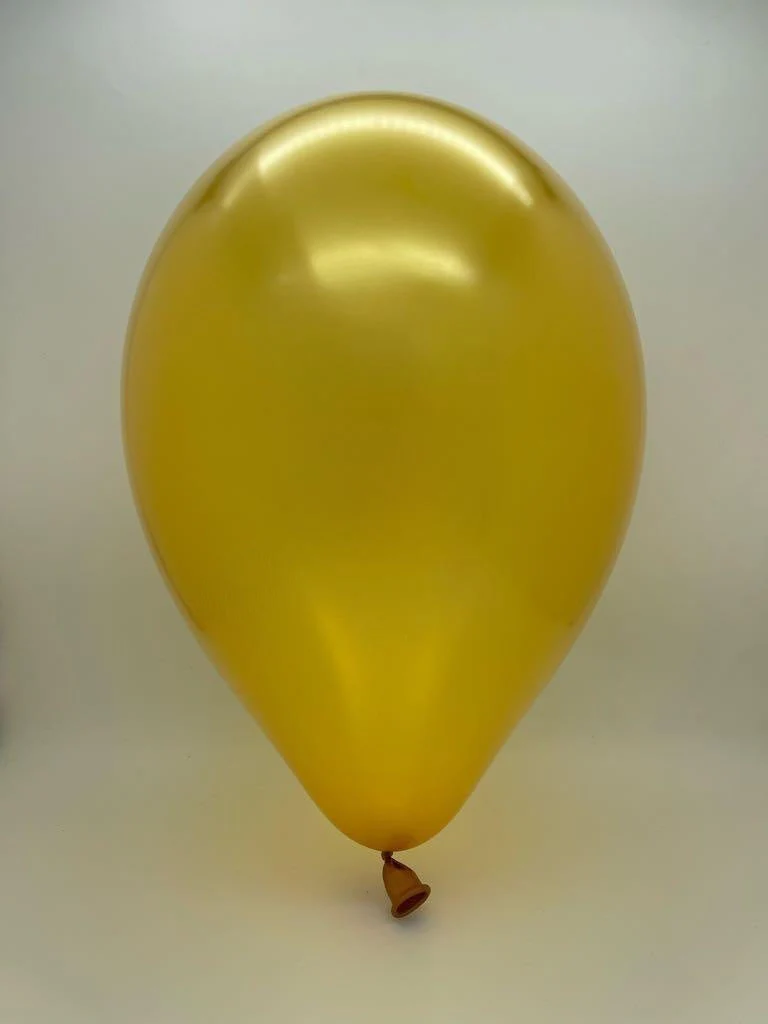 360G Gemar Latex Balloons (Bag of 50) Metallic Modelling/Twisting Gold* - Image 2
