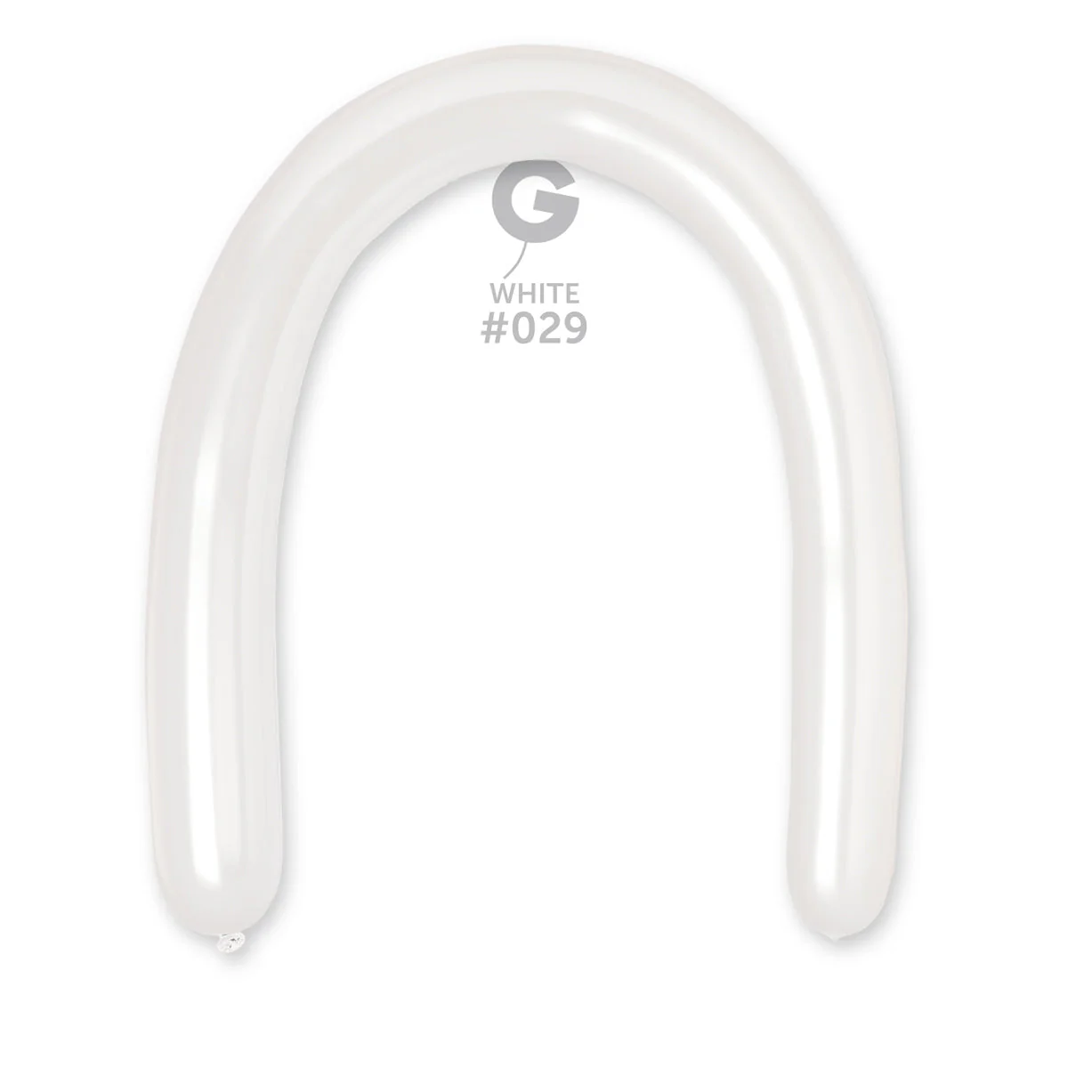 360G Gemar Latex Balloons (Bag of 50) Metallic Modelling/Twisting White