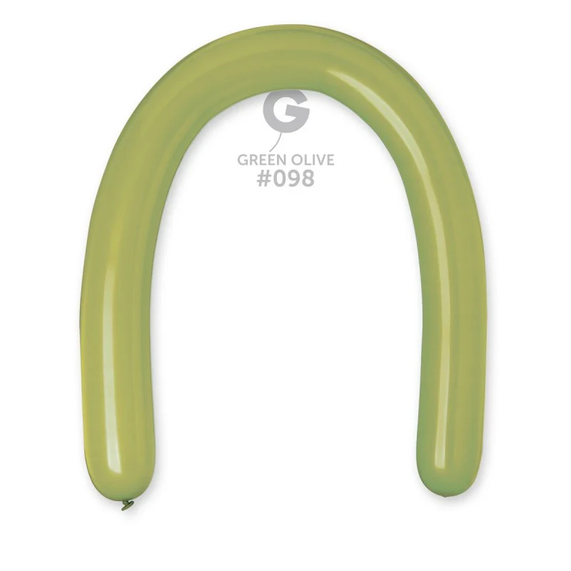 360G Gemar Latex Balloons (Bag of 50) Modelling/Twisting Green Olive