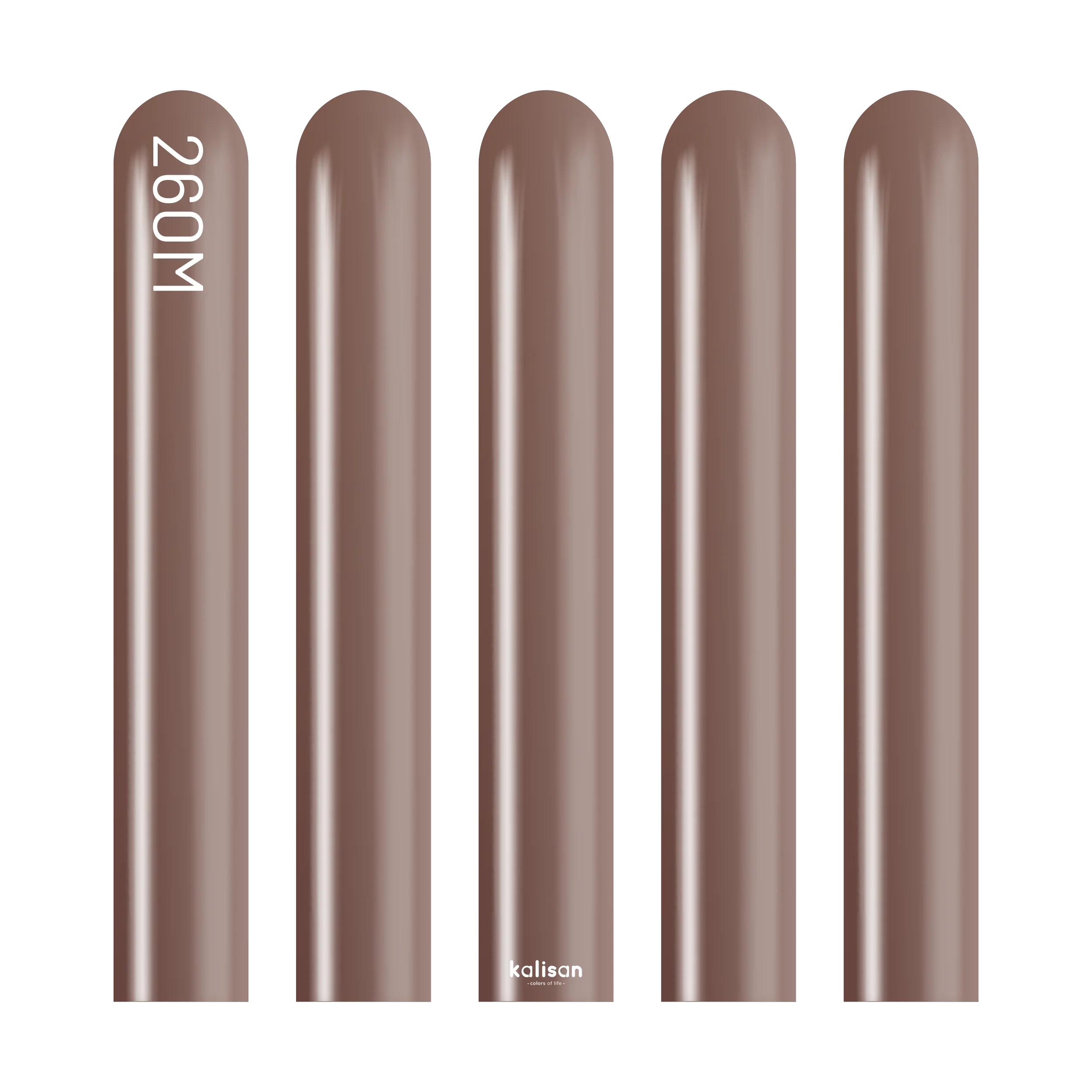 360K Nozzle Up Kalisan Twisting Latex Balloons Mirror Chocolate Brown (50 Per Bag) - Image 3