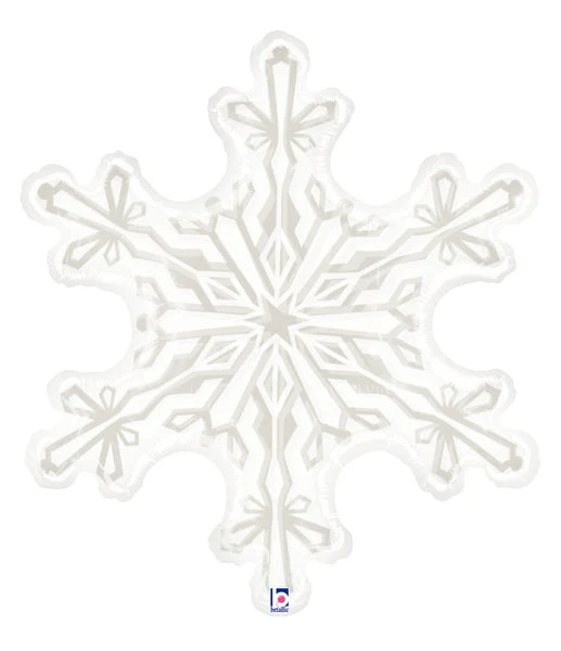 38" Clear Shape Clear Snowflake Foil Balloon