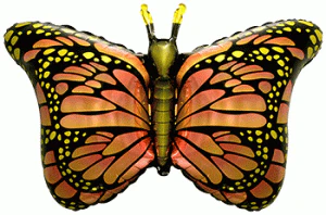 38" Jumbo Foil Shaped Balloon Royal Butterfly Orange