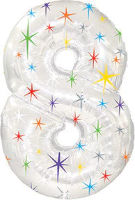 38" Multi-Colored Sparkles Eight Balloon