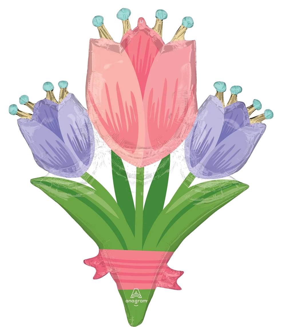 38" Jumbo Spring Cheer Tulips Foil Balloon
