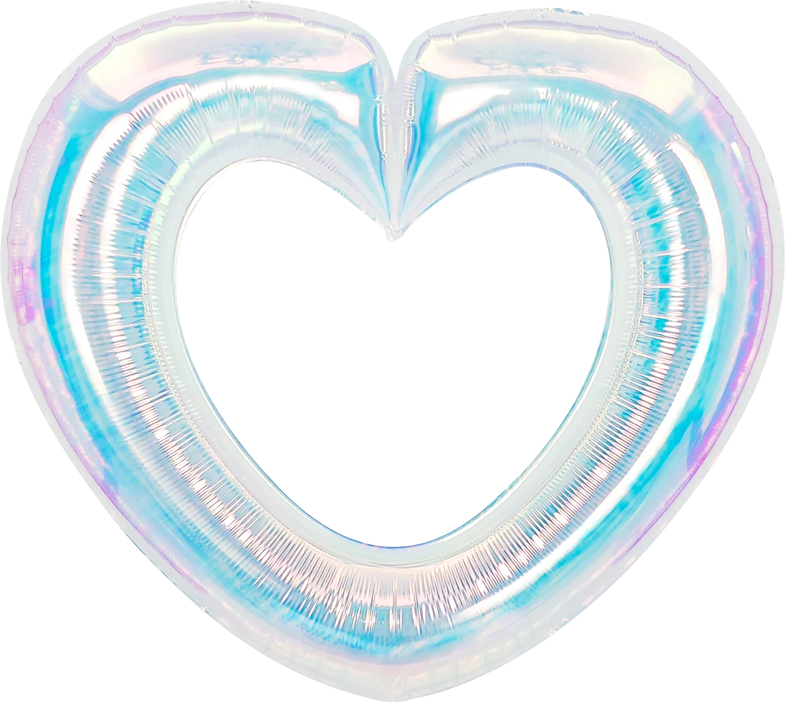 38" Airfill Only Iridescent Open Heart Balloon