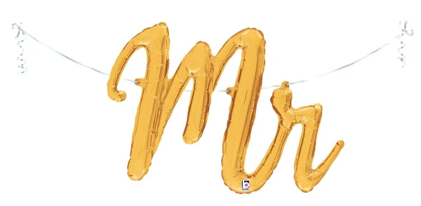 39" Air Filled Only Mr. Script Foil Balloon