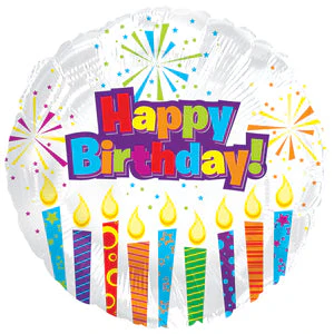 4.5" Airfill Only (Sticks Sold Separately) Foil Balloon Happy Birthday Sparkling Candles