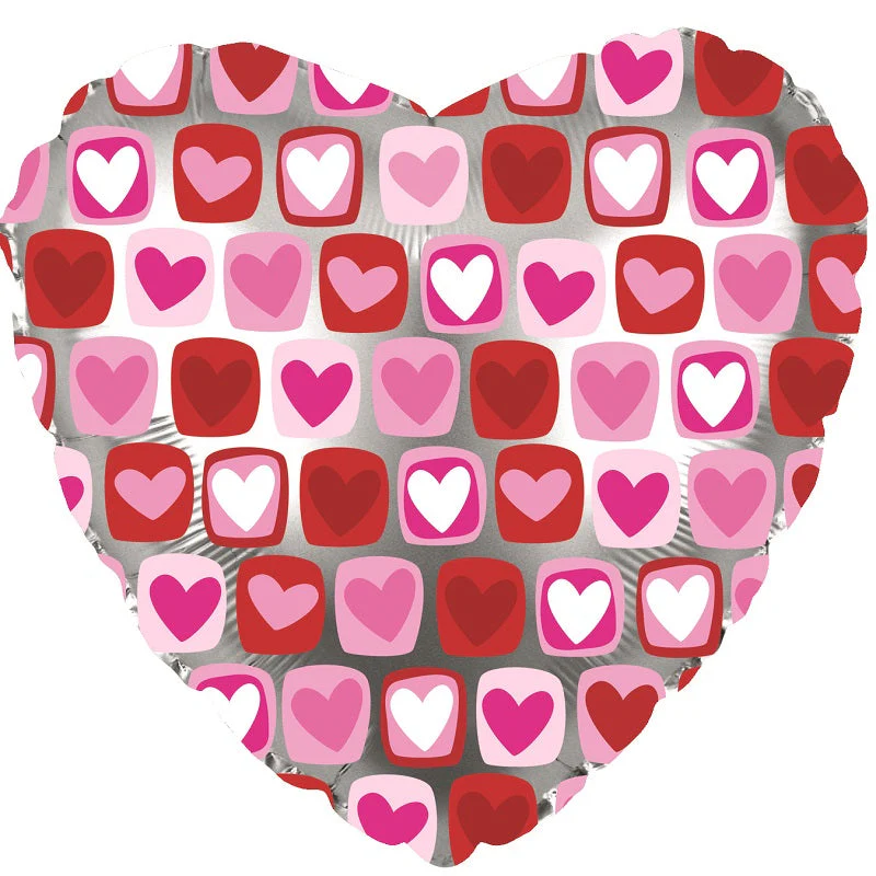 4.5" Airfill Only (Sticks Sold Separately) Heart Block Foil Balloon