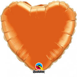 4" Airfill Only (Sticks Sold Separately) Orange Solid Color Heart Foil Balloon