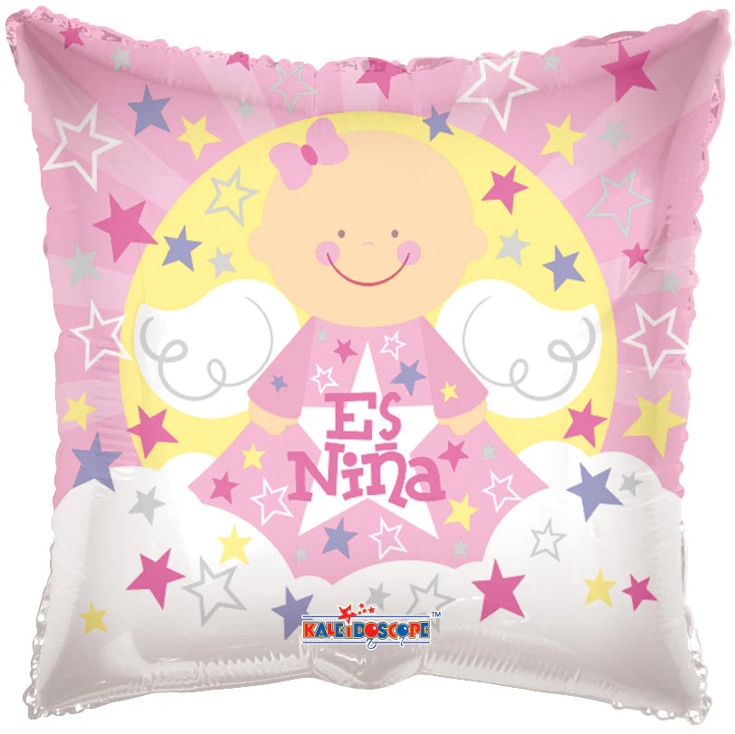 4" Airfill Only (Sticks Sold Separately) Angel Sobre Nubes Es Nina Balloon (Spanish)