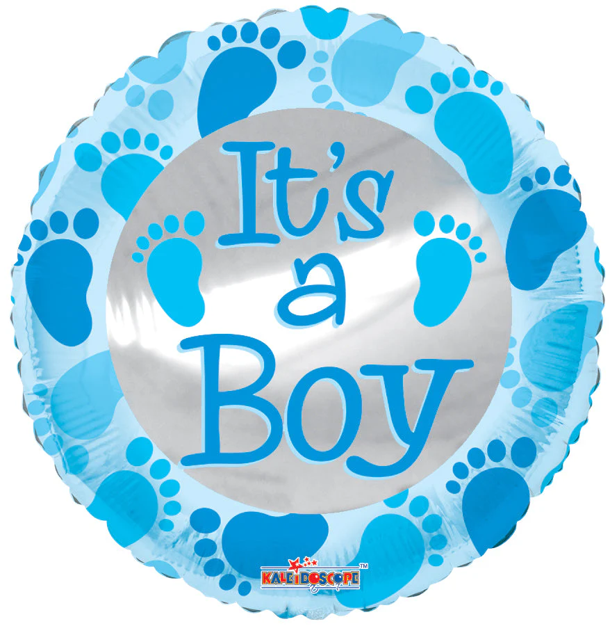 4" Airfill Only (Sticks Sold Separately) Baby Blue Foot Prints Balloon