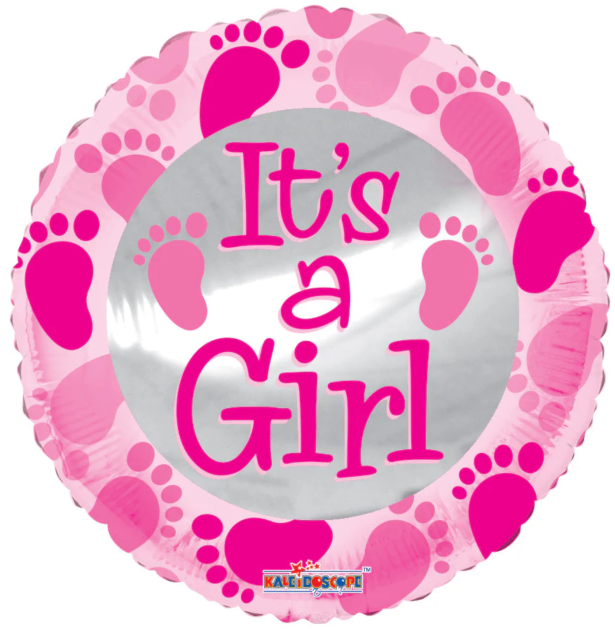 4" Airfill Only (Sticks Sold Separately) Baby Pink Foot Prints Balloon