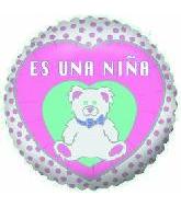 4" Airfill Only (Sticks Sold Separately) Es Una Nina Bear Balloon (Spanish)