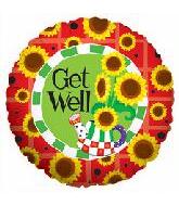 4" Airfill Only (Sticks Sold Separately) Get Well Sunflowers Balloon