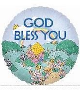 4" Airfill Only (Sticks Sold Separately) God Bless You Rainbow Balloon