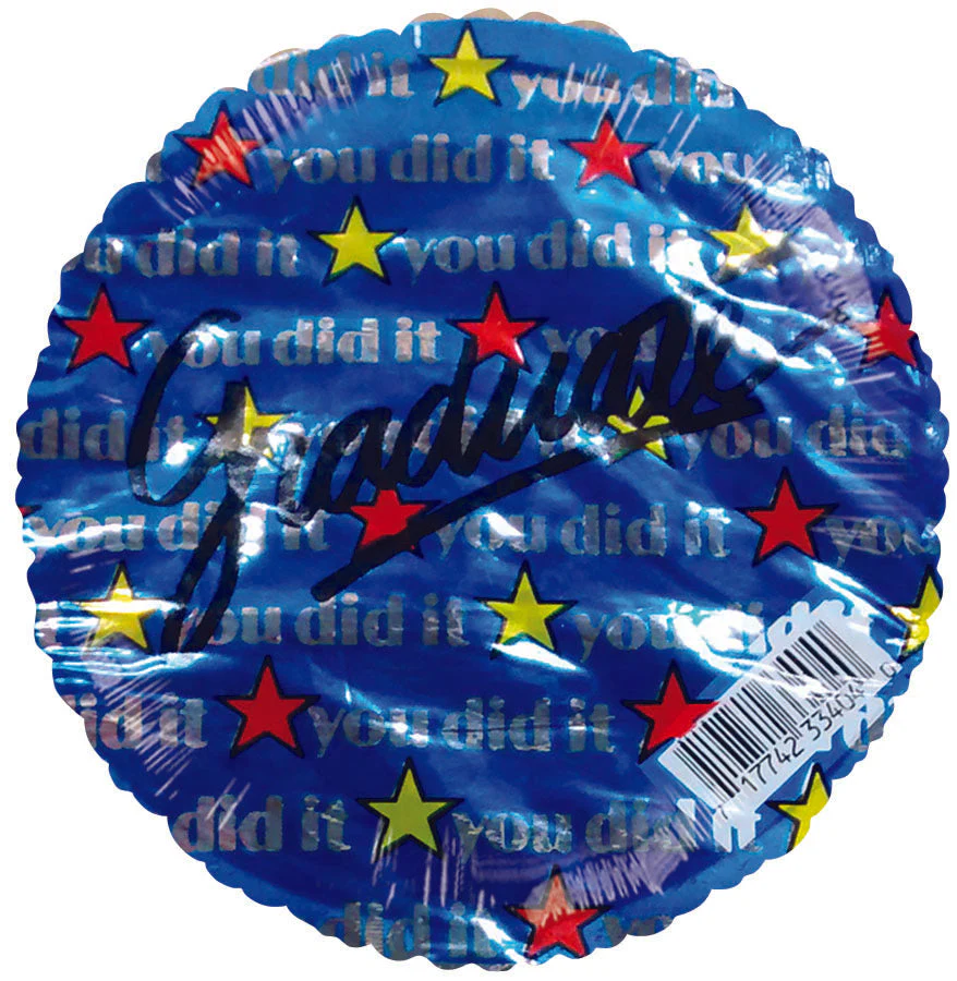 4" Airfill Only (Sticks Sold Separately) Graduate You Did it Stars Balloon