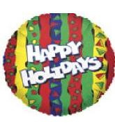 4" Airfill Only (Sticks Sold Separately) Happy Holiday Stripes Balloon