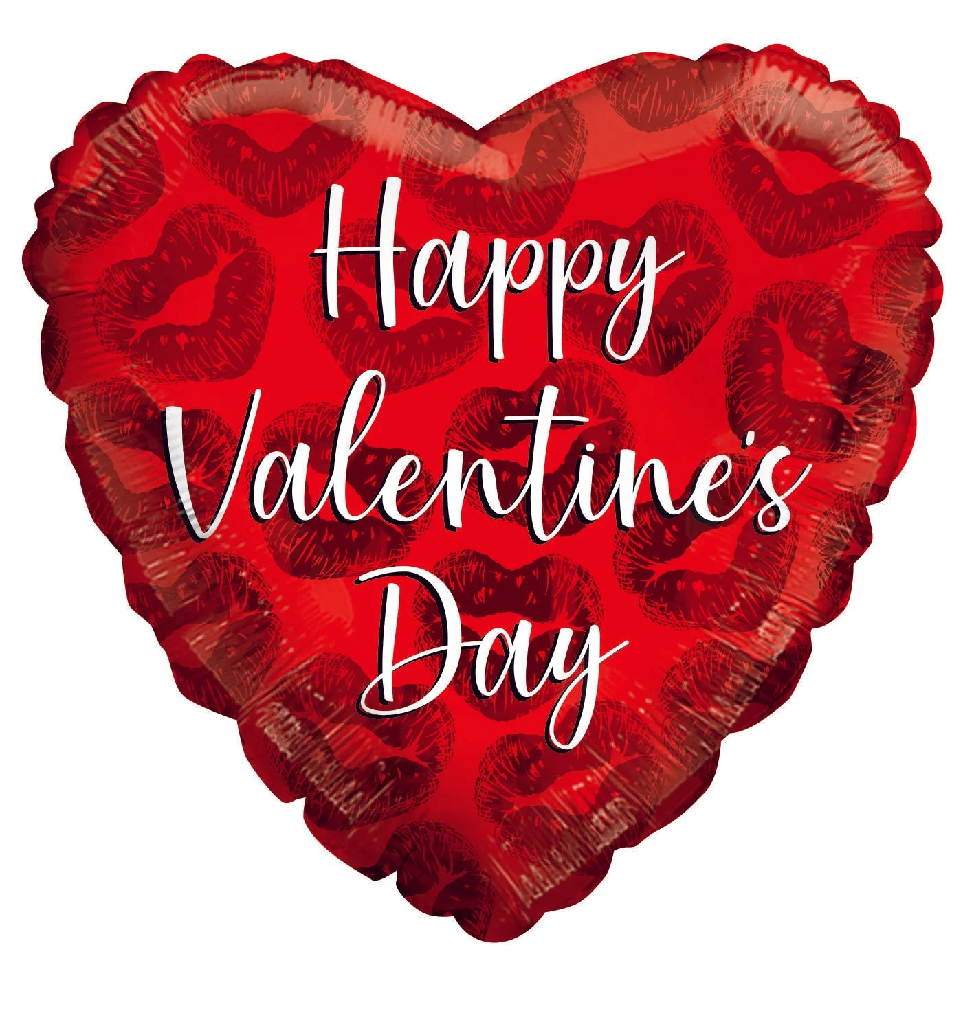 4" Airfill Only (Sticks Sold Separately) Happy Valentine's Day Red Kisses Foil Balloon