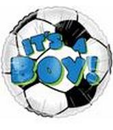 4" Airfill Only (Sticks Sold Separately) Its a Boy Soccer Ball Balloon
