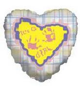 4" Airfill Only (Sticks Sold Separately) It's A Girl Hand Prints Balloon