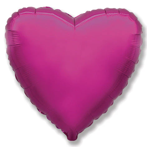4" Airfill Only (Sticks Sold Separately) Magenta Heart Foil Balloon