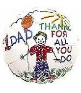 4" Airfill Only (Sticks Sold Separately) #1 Dad/Thanks Kids Balloon