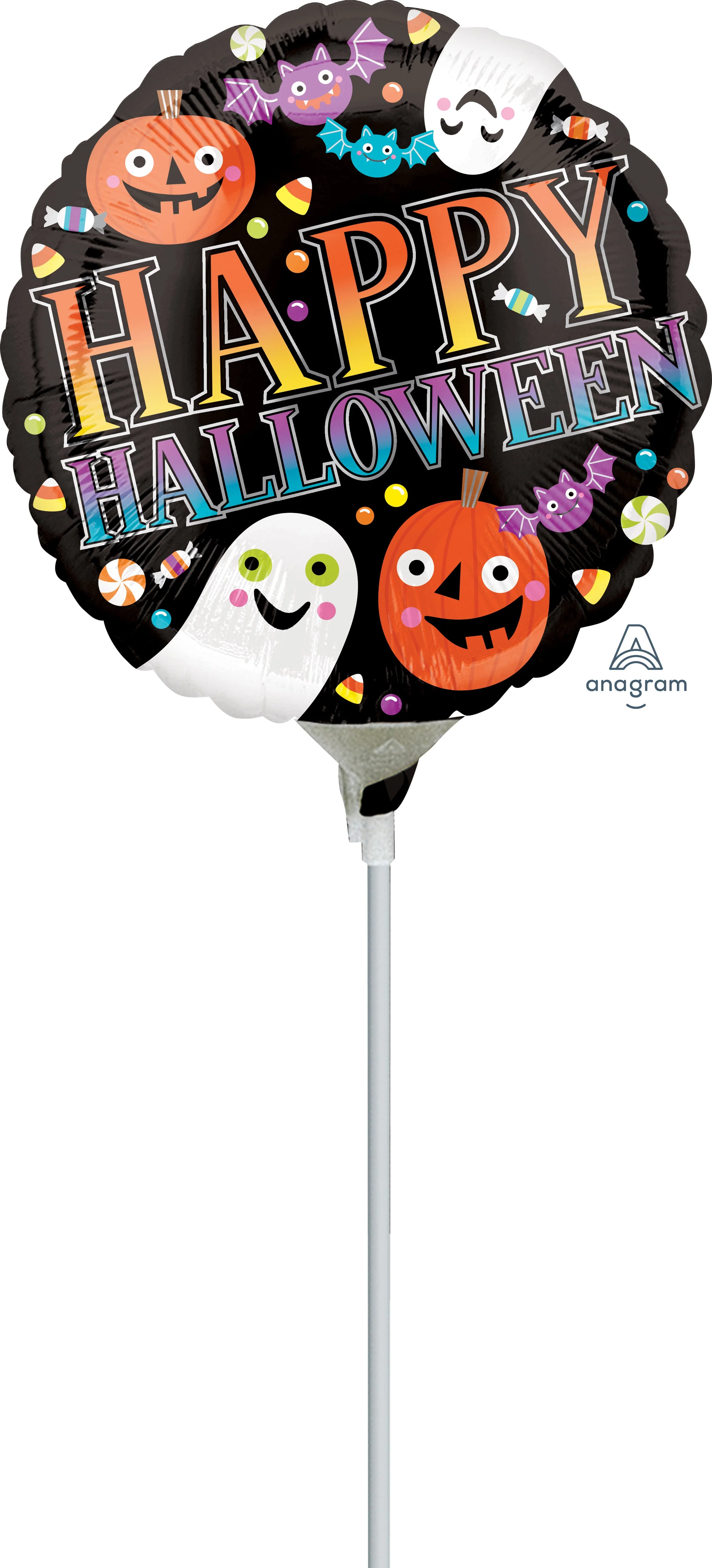 4" Airfill Only (Sticks Sold Separately) Pumpkins, Ghosts & Bats Balloon