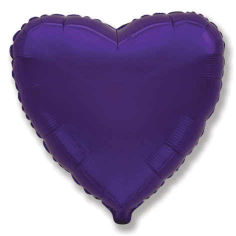 4" Airfill Only (Sticks Sold Separately) Violet Purple Heart Foil Balloon