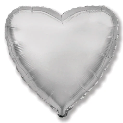 4" Airfill Only (Sticks Sold Separately) Silver Heart Foil Balloon
