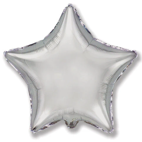 4" Airfill Only (Sticks Sold Separately) Silver Star Balloon