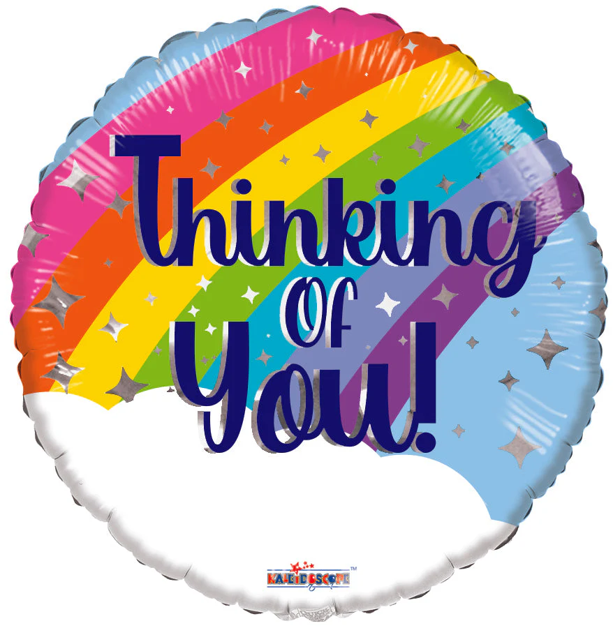 4" Airfill Only (Sticks Sold Separately) Thinking Of You Rainbow Foil Balloons