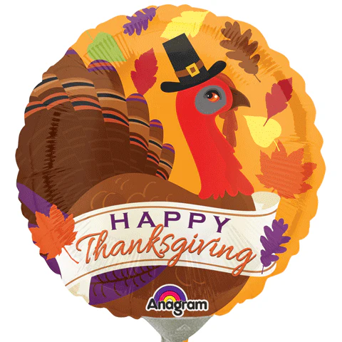 4" Airfill Only (Sticks Sold Separately) Turkey Time Balloon