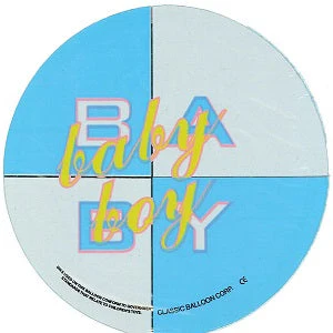 4" Baby Boy White & Blue Airfill Only (Sticks Sold Separately) Mylar Balloon