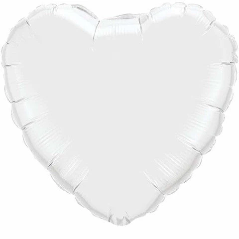 4" White Solid Color Heart Airfill Only (Sticks Sold Separately) Balloon