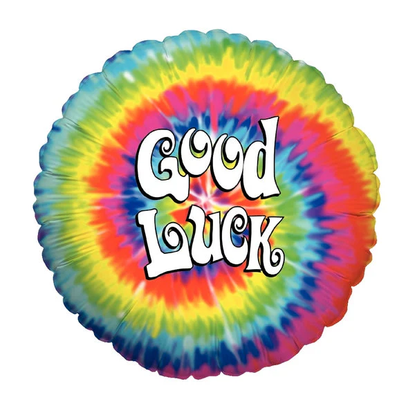 4" Airfill Only Good Luck Tie Dyed Foil Balloon